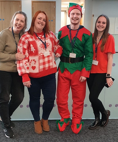 Council volunteers including (left to right) Laura Greenwood, Kelly Crossley, Phillip Beasley and Amelia White were amongst a host of volunteers who helped to collect, sort and distribute the gifts