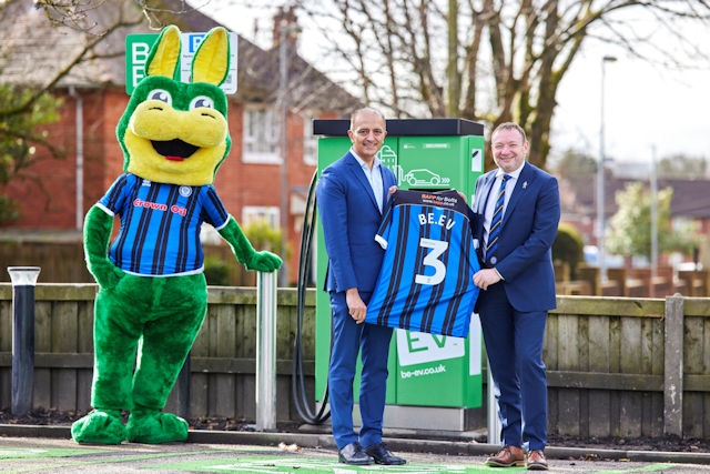 Desmond the Dragon was one of the first to visit the site along with club director Tony Pockney and Be.EV’s CEO Asif Ghafoor