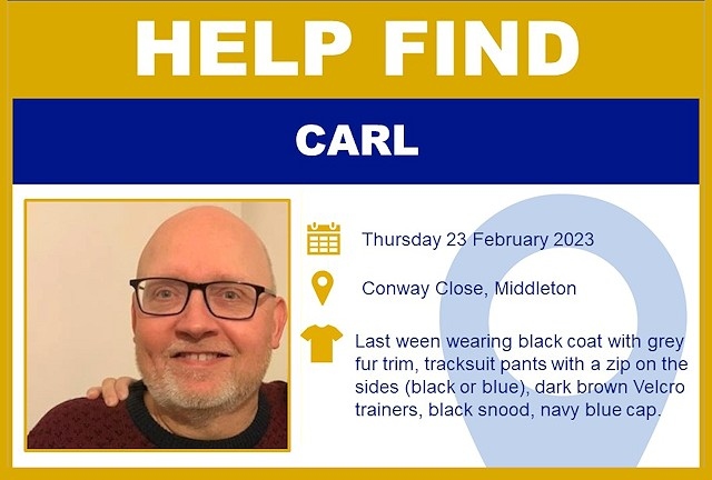 Carl was last seen on 23 February