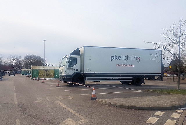 The film crew has been using the car park at Morrisons as a base