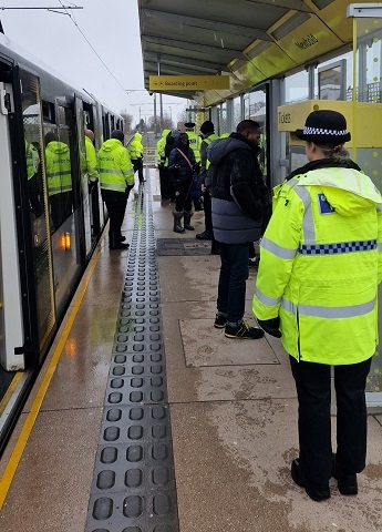 GMP Transport Unit assisting Metrolink at Newbold