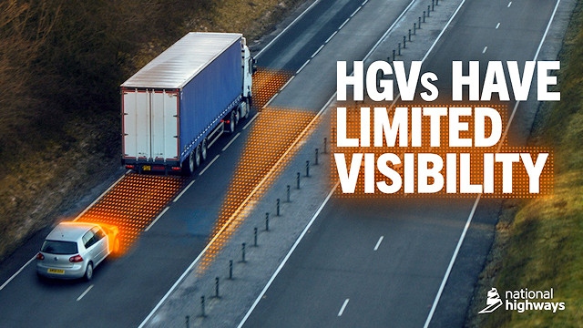 HGV drivers have four areas of ‘limited visibility’ - at the front, rear and each side of their vehicle