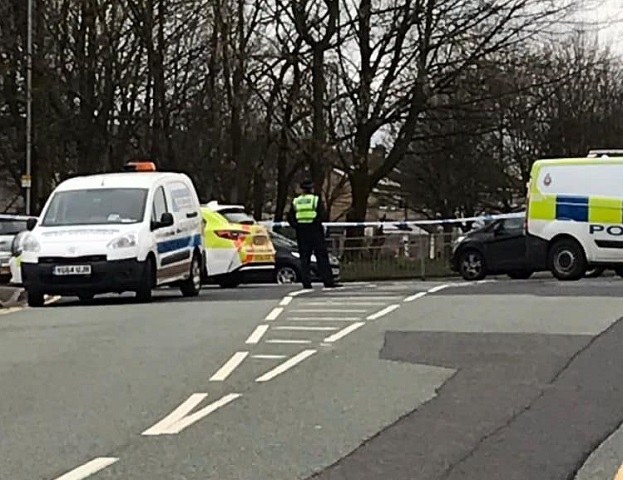 Fieldhouse Road was shut by police for several hours