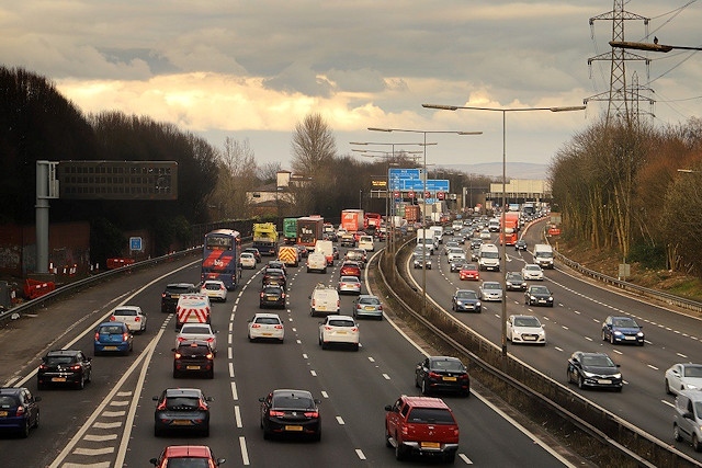 M60 approaching J18 eastbound