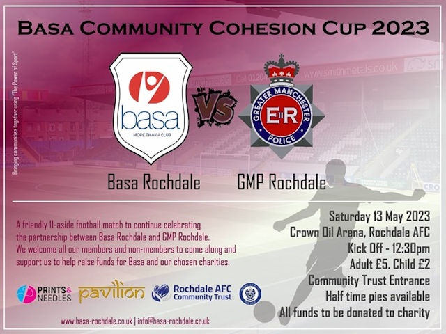 The Community Cohesion Cup will take place on 13 May