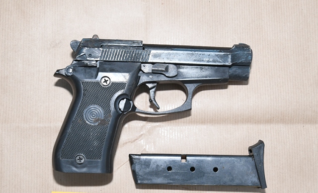 Two pistols and a Glock 19 with ammunition were located wrapped in black bin bags