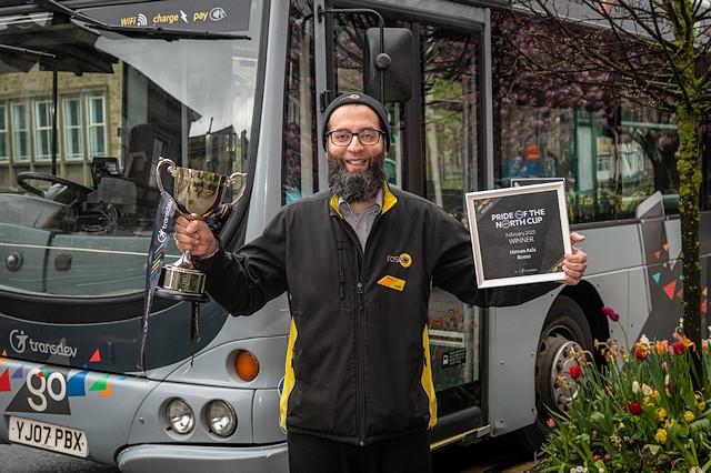 Rosso bus driver Usman Aziz, latest winner of parent firm Transdev’s Pride of the North Cup