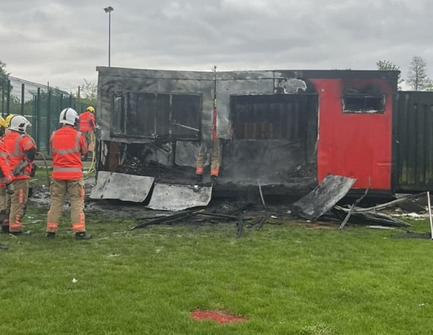 The Avenue FC Clubhouse after the fire