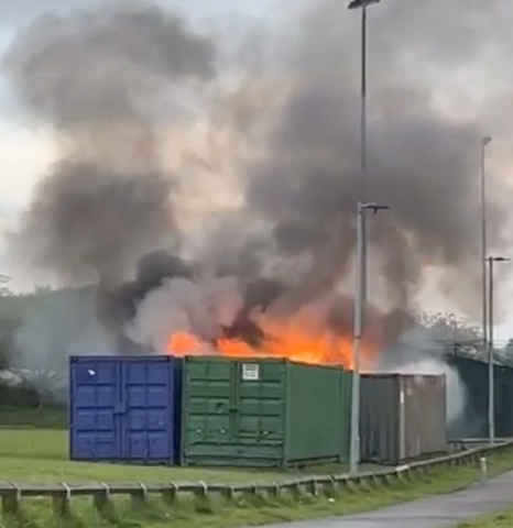 The Avenue FC Clubhouse during the fire