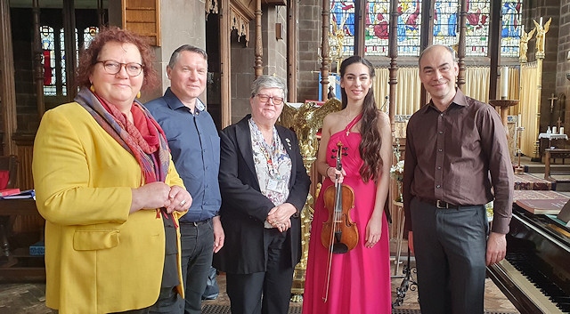 Frau Christina Osei, Deputy Mayor of Bielefeld, Olaf Selonke, Bielefeld Council Officer for International Relations and Twinning, Councillor Janet Emsley Deputy Leader Rochdale Council, Dimitra Ananiadou & Richard Whalley