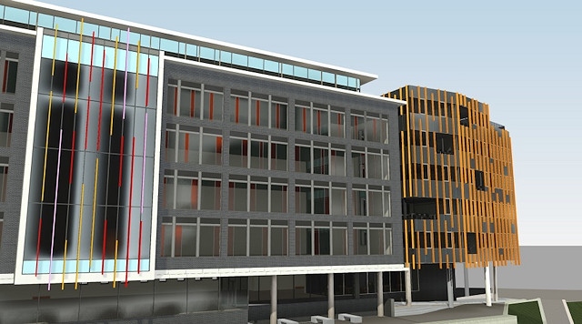 3D image showing how Rochdale Sixth Form College's new extension will look