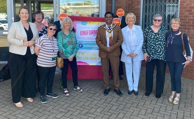 Mayor Ali Ahmed, deputy council leader Janet Emsley and others