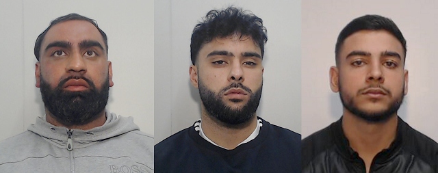 L-R: Usman Yousuf, 31, Mohammed Majeed, 30, and Azaan Tariq, 20