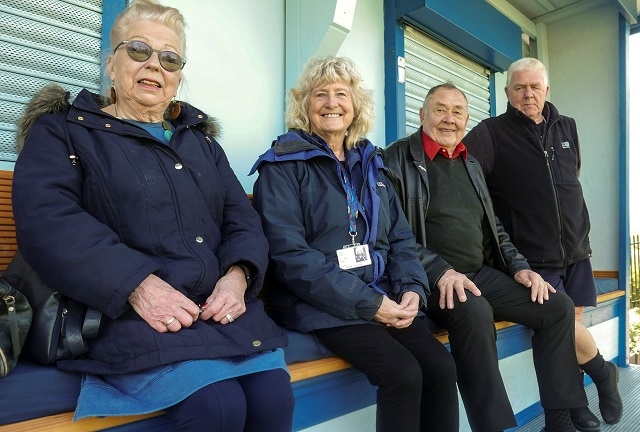 Club members enjoying the new seating area