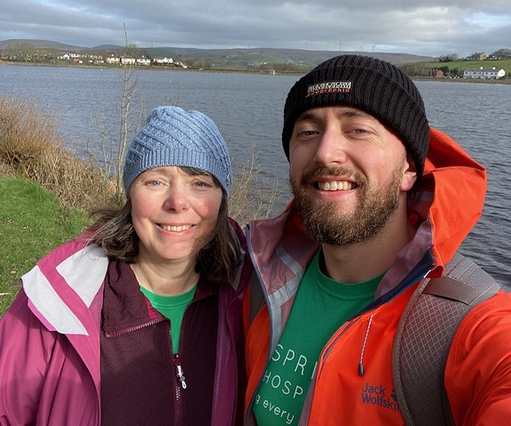 Giancarlo Paolucci and his mum on their final training walk ahead of Yorkshire 3 Peaks, routed the lake into the route