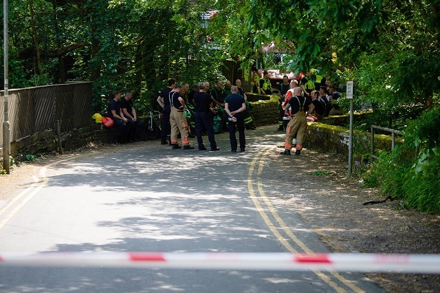 A cyclist was rescued from Cheesden Brook, Heywood