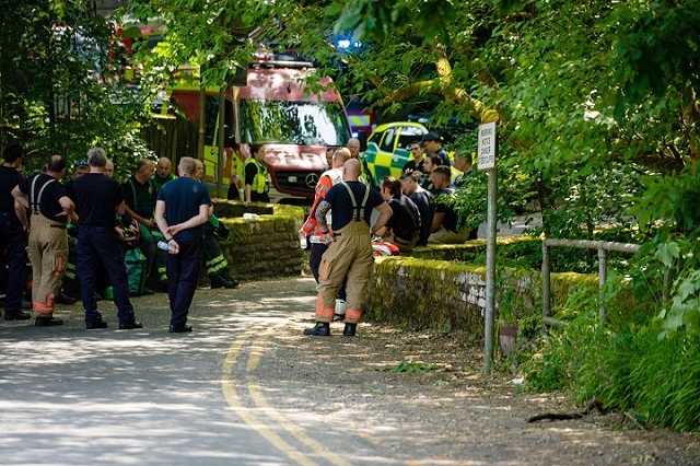 A cyclist was rescued near Cheesden Brook, Heywood