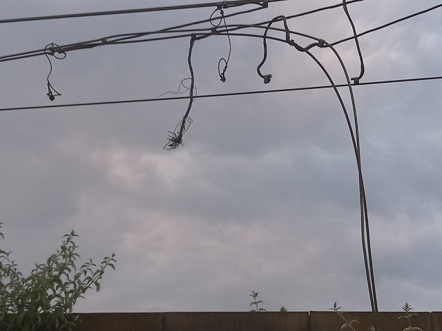 Damage to the overhead line