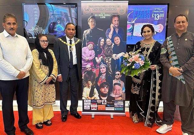 L-R: Councillors Shah Wazir and Sameena Zaheer, deputy mayor Shakil Ahmed, Sonia Khan and Zafar Iqbal