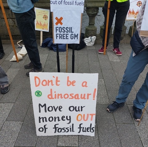 The protest in Rochdale town centre