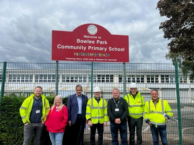 The work will improve safety outside Bowlee Park Primary School