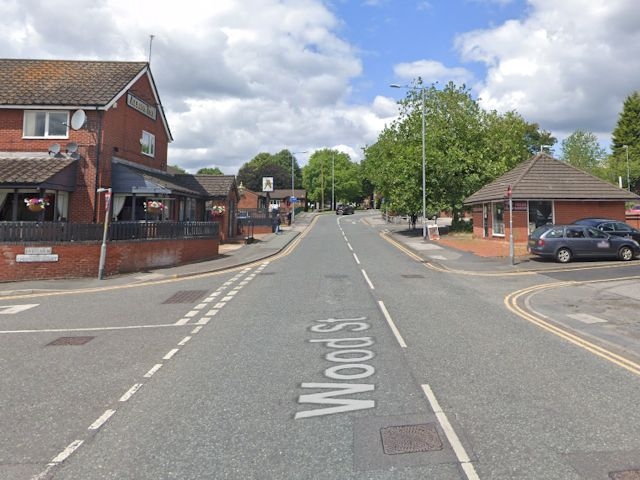 Wood Street, Middleton, looking towards Eastway, at the junction of East View