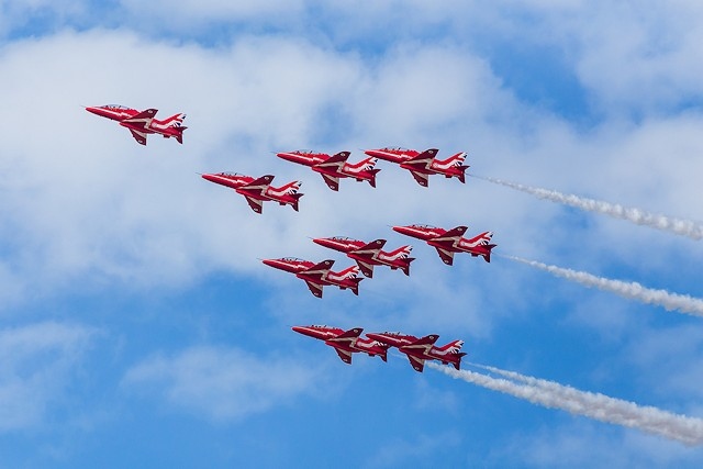 The Red Arrows are due to fly over Rochdale on Saturday and Sunday