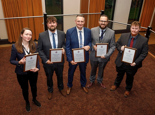 L-R: Lucy Carey-Shields, Ryan Moulson, Christopher Whiteley, Dean Southworth, David (Jason) McKeown