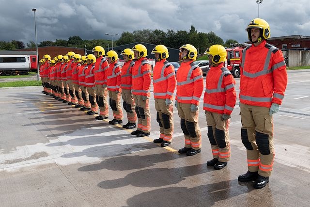 The trainee firefighters have completed the first part of a nationally developed apprenticeship standard and will now undertake the two-year programme to achieve the Level 3 Operational Firefighter Standard