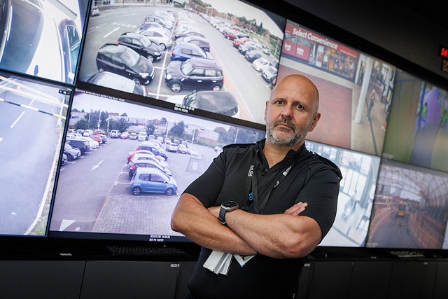 Supt Gareth Parkin in the TfGM control room