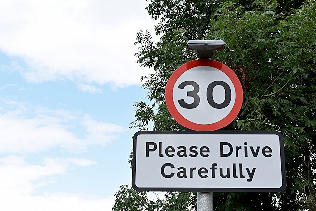 Temporary signage, to remind drivers to be considerate of their speed, will be installed between Oakenshaw Avenue and Dell Road between October and December this year (stock image)