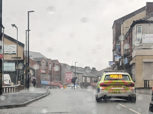 Market Street in Heywood, closed after a police incident