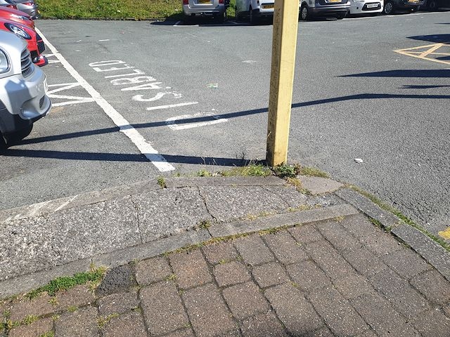 The disabled bays on the Lower Broadfield car park