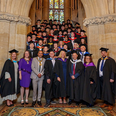 Graduates at Hopwood Hall College's graduation ceremony