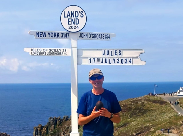 Jules Tomlinson, from Littleborough, walked from John O’Groats to Land’s End