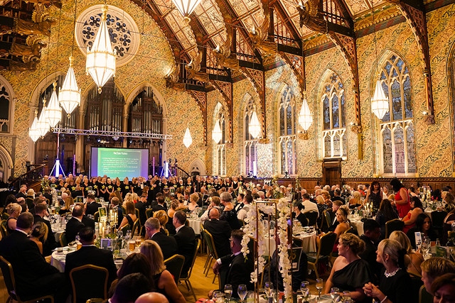 Guests enjoying the Starlight Ball whilst the Rock Choir are performing