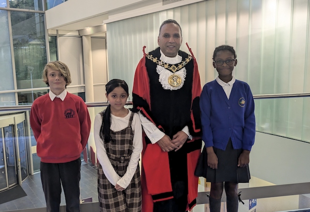 Young leaders with Mayor of Rochdale, Councillor Shakil Ahmed