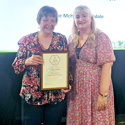 Christine McHugh (left) with her individual award