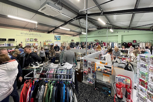 Shoppers in the new Springhill Milnrow shop on opening day