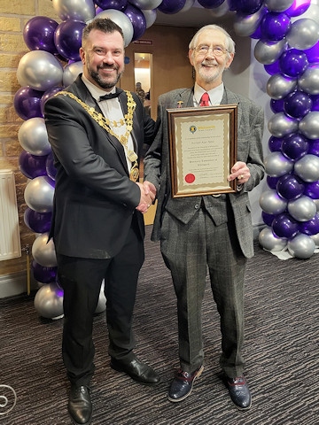 Councillor Neal with Councillor Gareth Baron, Mayor of Whitworth