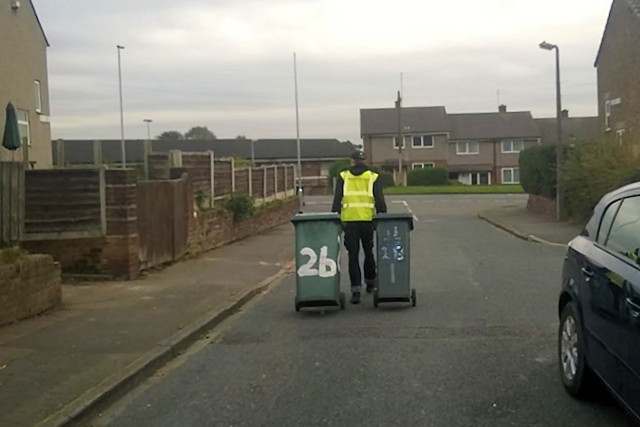 Wheelie bins being taken by the council