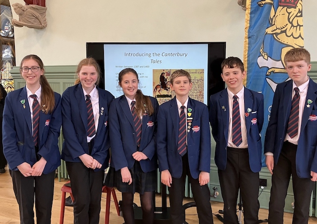 Masterclass student in their lesson, from left, Alice Kowal, Arabella Gregory, Tabitha Summerscales, James Power, Bailey Bergin and Samuel Brewis.