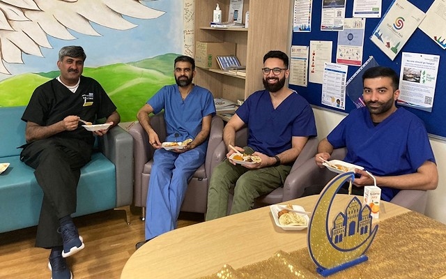 Staff at Rochdale Infirmary enjoy an Eid lunch