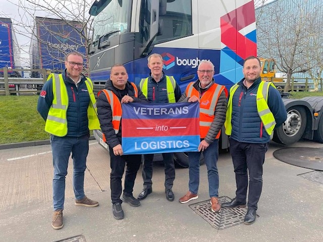 Veterans into Logistics Founder, Darren Wright and General Manager, John Harker MBE meeting the team from Boughey Distribution Ltd