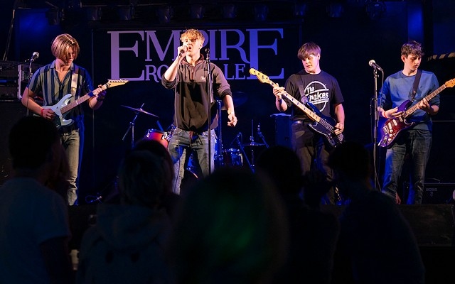 Atlas on stage at Rochdale Empire for the Feel Good – Battle of the Bands’ competition