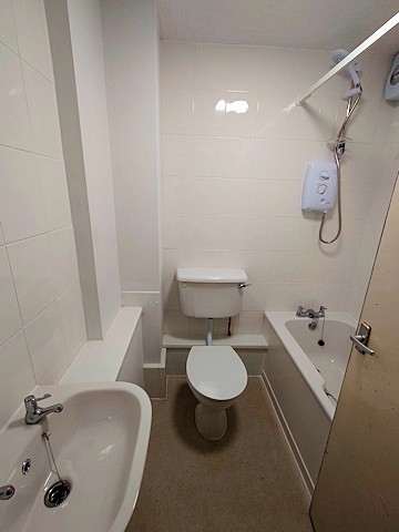 Newly fitted bathroom in RBH flat on the Freehold estate in Rochdale