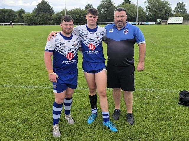 Cole Connolly, Deacon Connolly and proud dad Marvin Connolly before Deacon's debut at Heworth