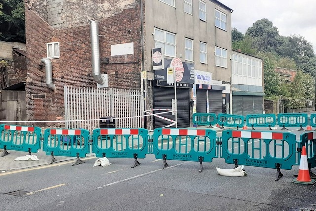 Market Place in Middleton is closed to traffic