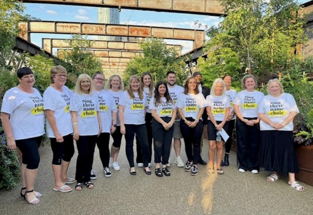 The Sing Their Name choir is based in Greater Manchester for people bereaved by suicide