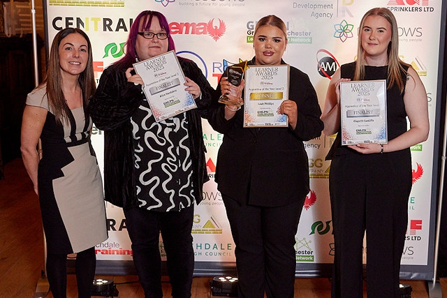 The nominees for Apprentice of the Year Level 2 with Chloe Ramsden from Greater Manchester Learner Provider Network